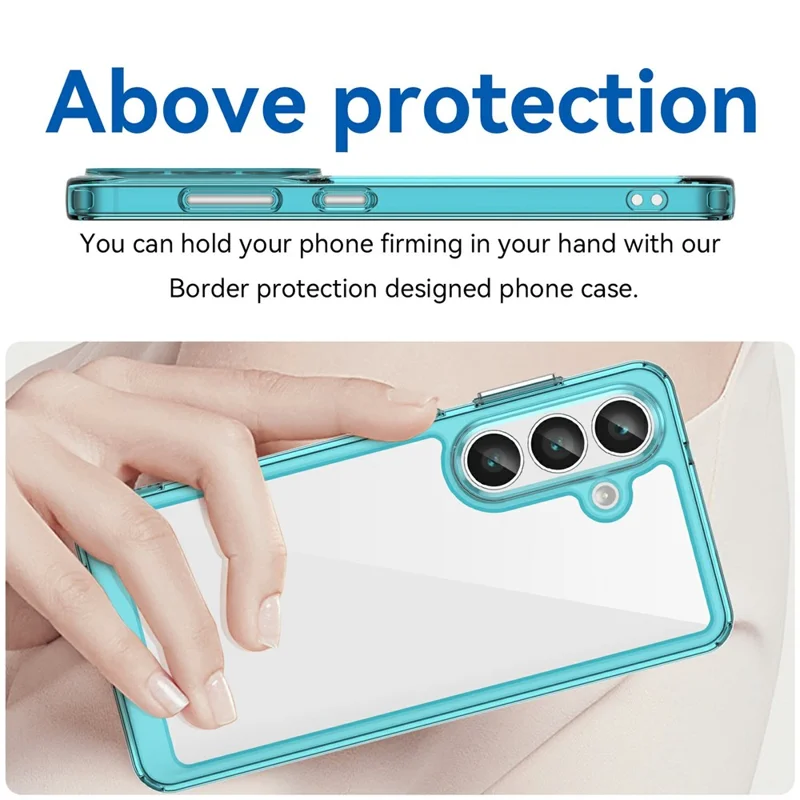 For Samsung Galaxy S26 Case TPU + Acrylic Protective Clear Phone Cover - Transparent Blue