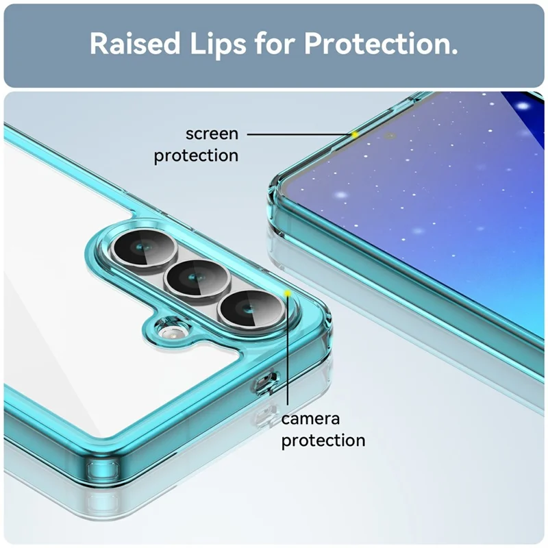 For Samsung Galaxy S26 Case TPU + Acrylic Protective Clear Phone Cover - Transparent Blue