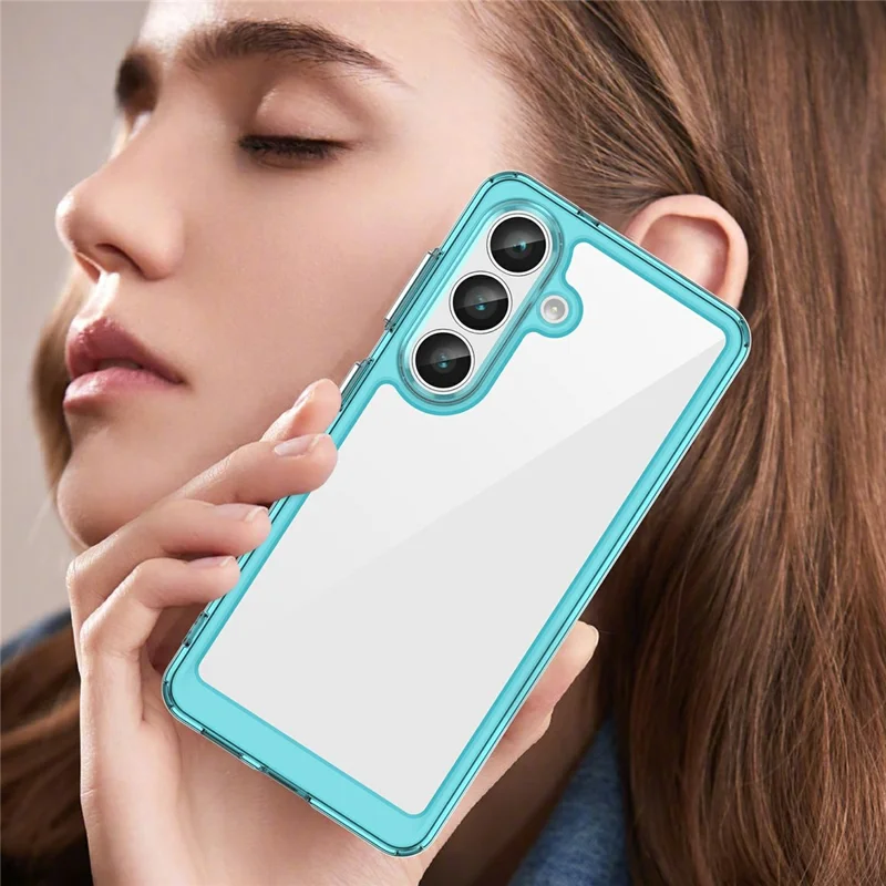 For Samsung Galaxy S26 Case TPU + Acrylic Protective Clear Phone Cover - Transparent Blue