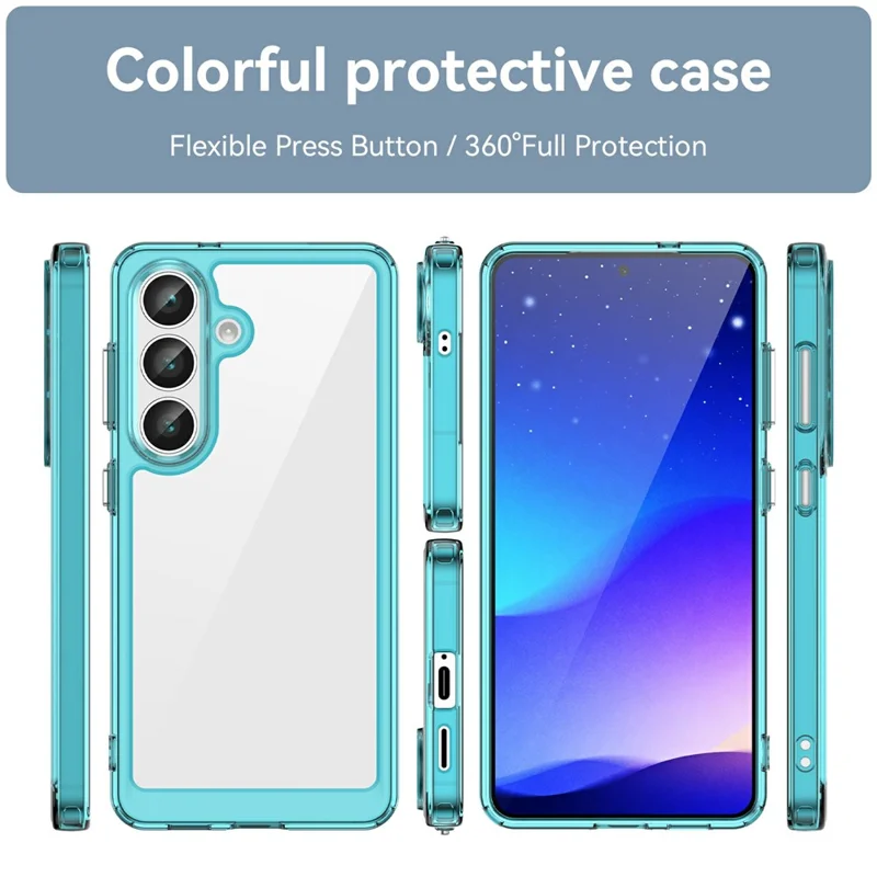 For Samsung Galaxy S26 Case TPU + Acrylic Protective Clear Phone Cover - Transparent Blue