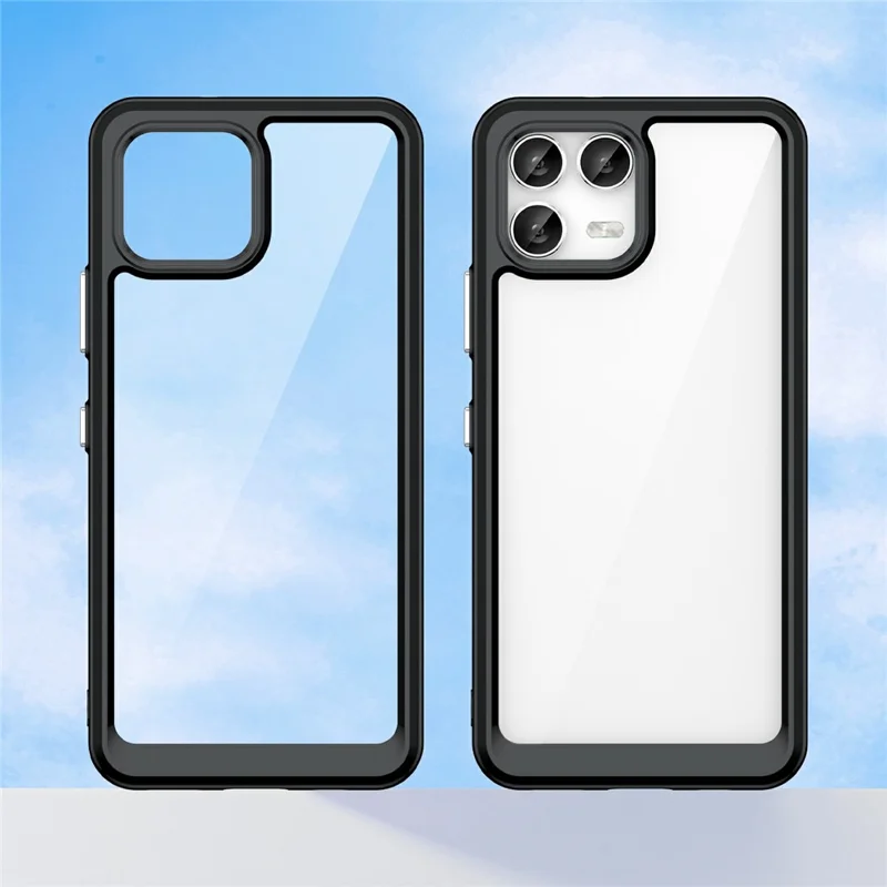 Obudowa na T-Mobile Revvl 8 Pro / T Phone 3 Pro, przezroczysta pokrywa ochronna TPU + akryl - Czarny