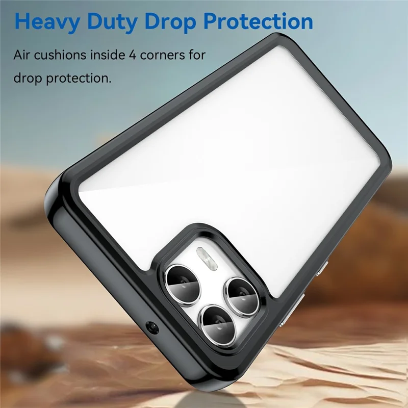 Obudowa na T-Mobile Revvl 8 Pro / T Phone 3 Pro, przezroczysta pokrywa ochronna TPU + akryl - Czarny