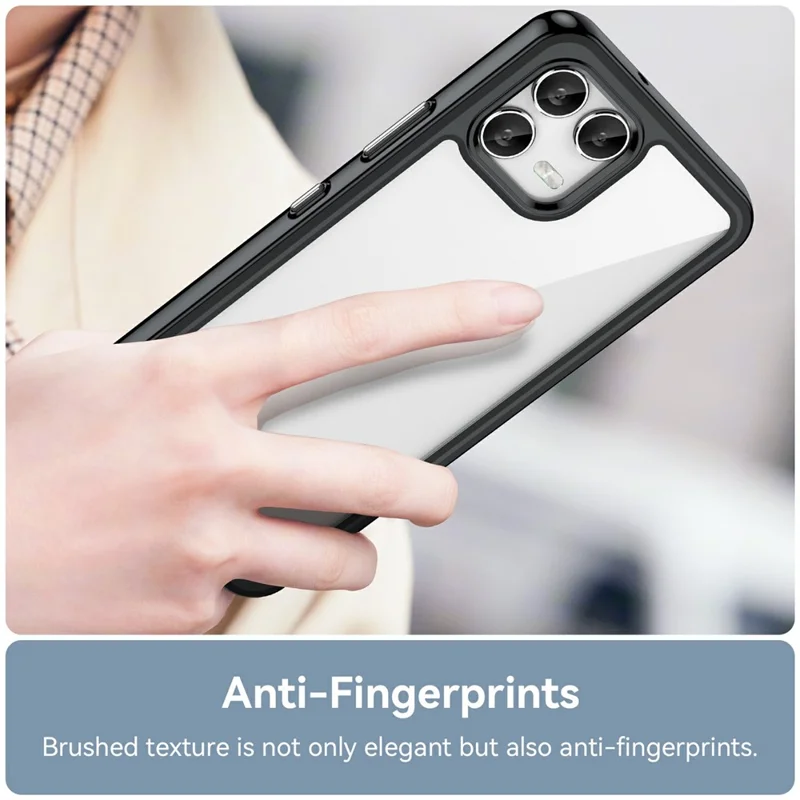 Obudowa na T-Mobile Revvl 8 Pro / T Phone 3 Pro, przezroczysta pokrywa ochronna TPU + akryl - Czarny