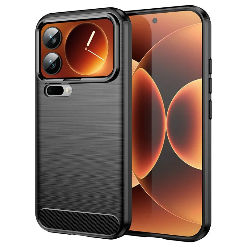 Защитный чехол для Xiaomi 17 Pro, текстура под карбон, с покрытием, черный