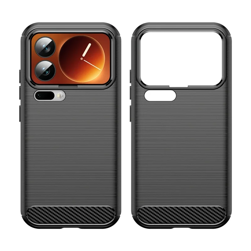 Защитный чехол для Xiaomi 17 Pro, текстура под карбон, с покрытием, черный