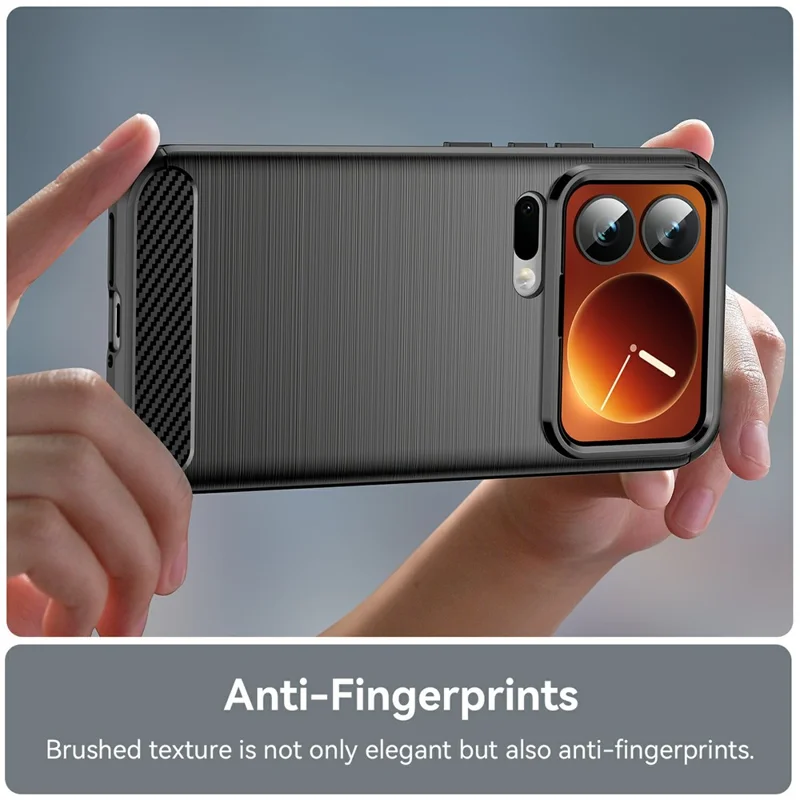 Защитный чехол для Xiaomi 17 Pro, текстура под карбон, с покрытием, черный