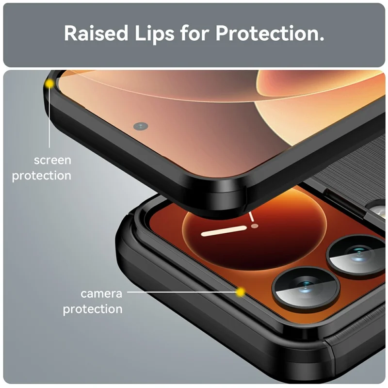 Защитный чехол для Xiaomi 17 Pro, текстура под карбон, с покрытием, черный