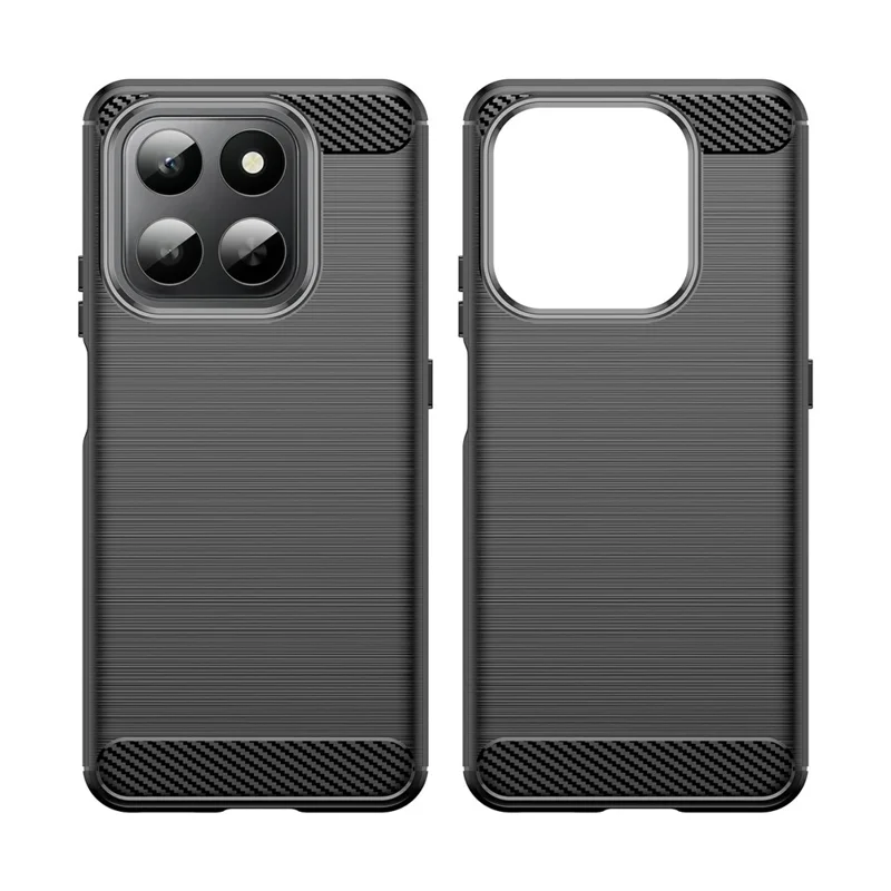 Cover per Honor 400 Smart 5G / 4G / X7d 4G Custodia protettiva con texture in fibra di carbonio spazzolata - Nero