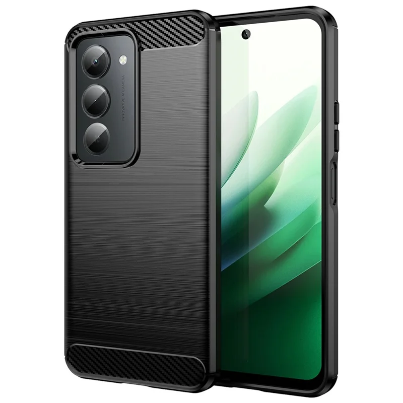 Чехол для Xiaomi Redmi 15 5G (ЕС) (171 мм) Защитный чехол для телефона Текстура углеродного волокна с щетинистой отделкой - черный