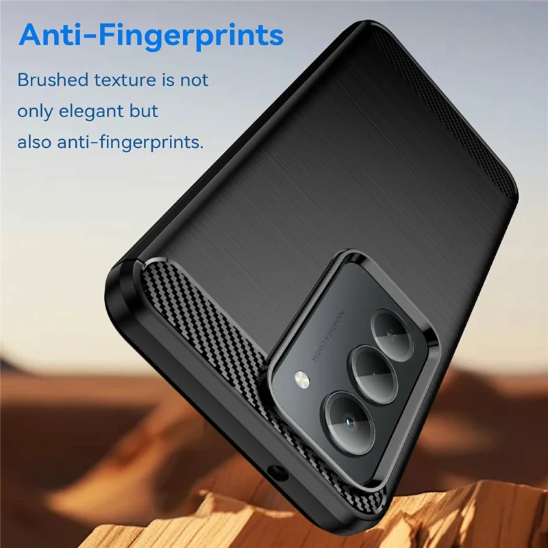 Чехол для Xiaomi Redmi 15 5G (ЕС) (171 мм) Защитный чехол для телефона Текстура углеродного волокна с щетинистой отделкой - черный