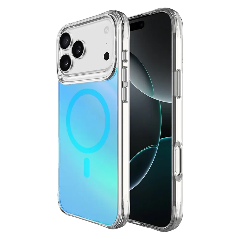 Compra em Quantidade para Capa do iPhone 17 Pro Max Compatível com MagSafe Revestimento de TPU Eletroplateado + PC - Azul