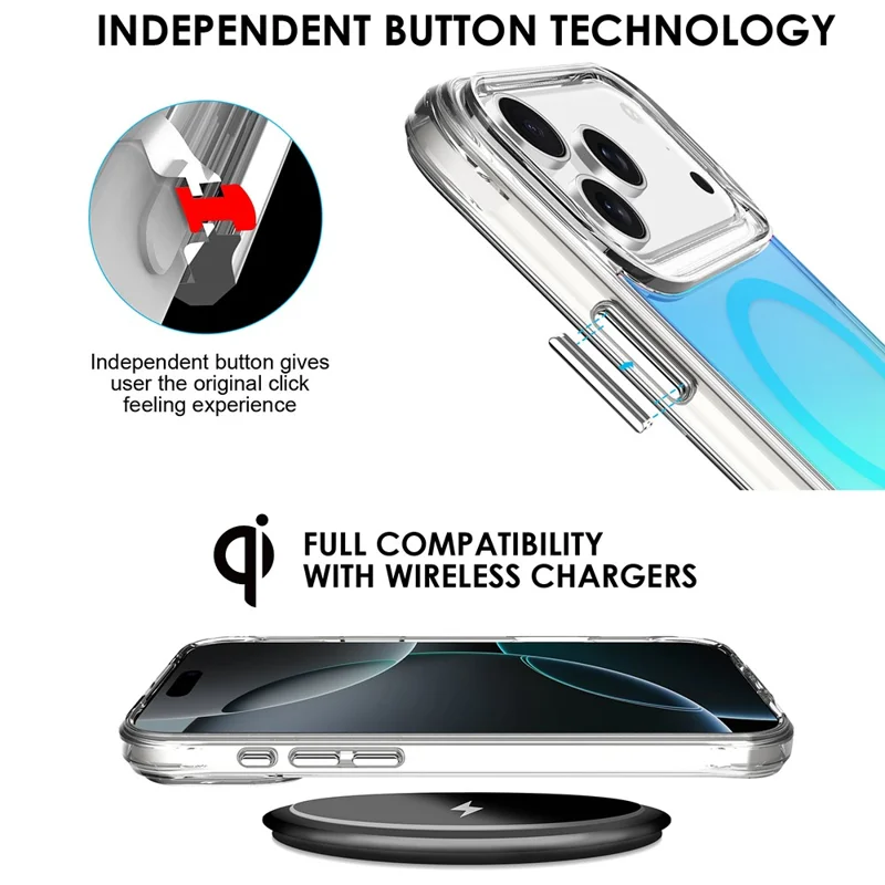 Compra al por mayor de la funda del iPhone 17 Pro compatible con MagSafe Electroplated TPU + Cubierta de teléfono PC - Azul