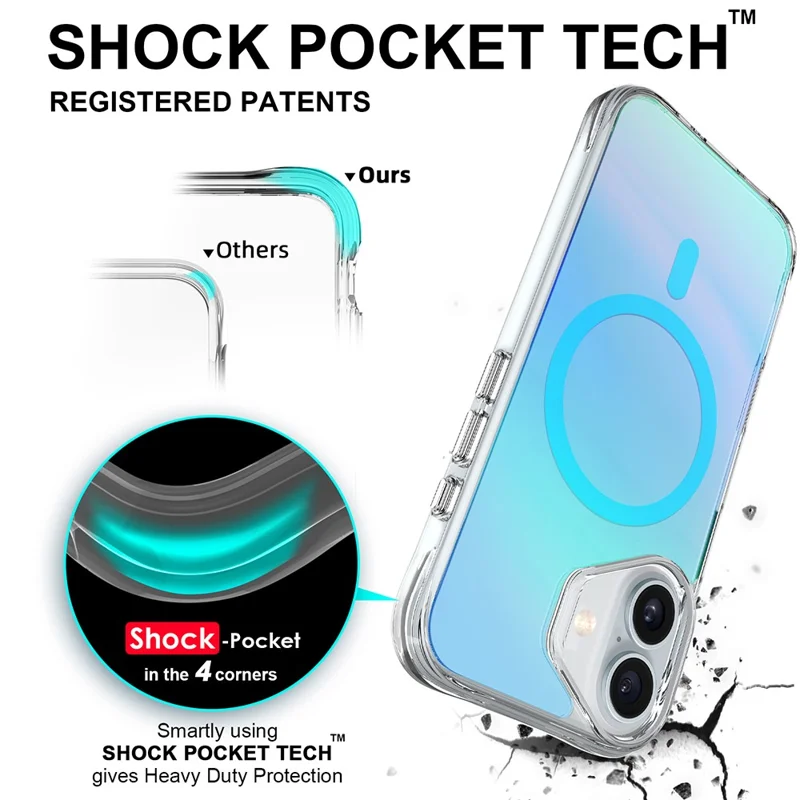 Compra al por mayor de la funda para iPhone 17 compatible con MagSafe Electroplated TPU + PC Phone Cover - Azul