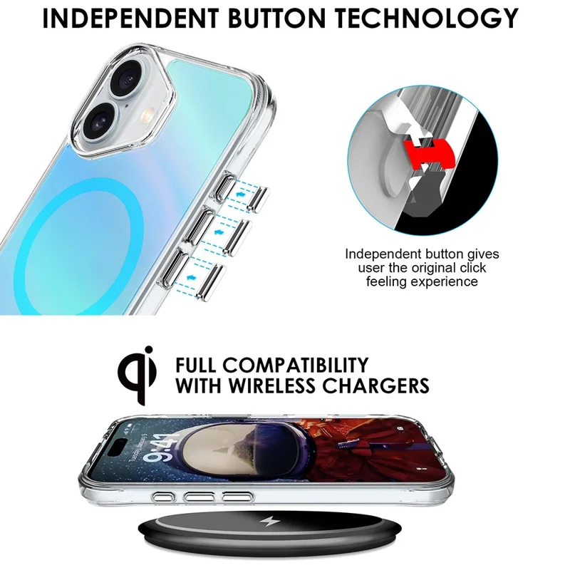 Compra al por mayor de la funda para iPhone 17 compatible con MagSafe Electroplated TPU + PC Phone Cover - Azul