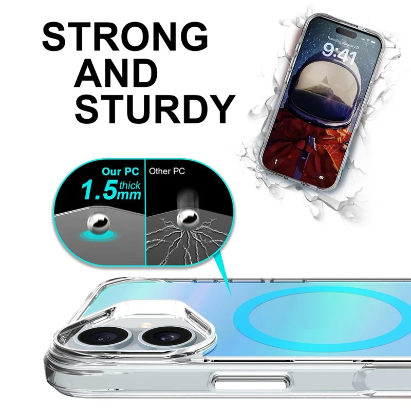 Compra al por mayor de la funda para iPhone 17 compatible con MagSafe Electroplated TPU + PC Phone Cover - Azul