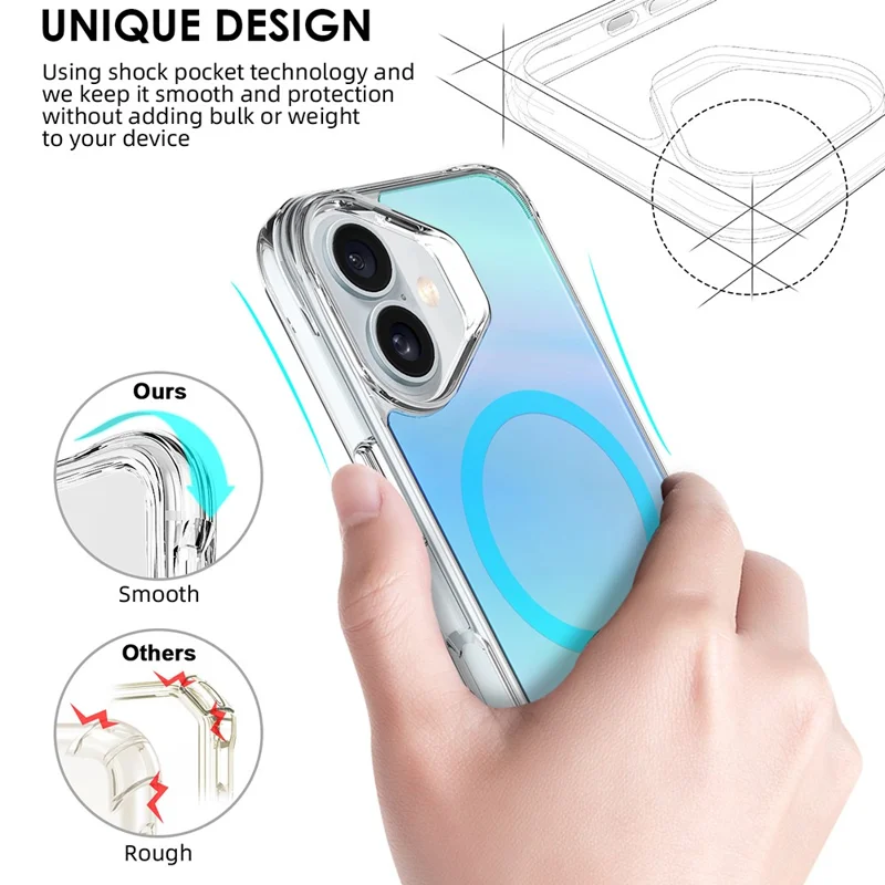 Compra al por mayor de la funda para iPhone 17 compatible con MagSafe Electroplated TPU + PC Phone Cover - Azul