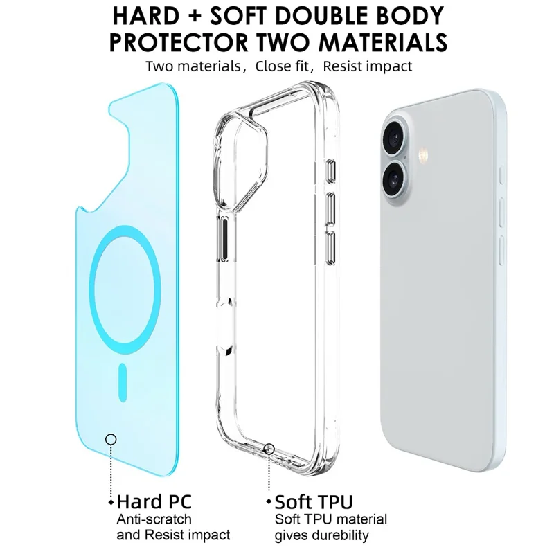 Compra al por mayor de la funda para iPhone 17 compatible con MagSafe Electroplated TPU + PC Phone Cover - Azul