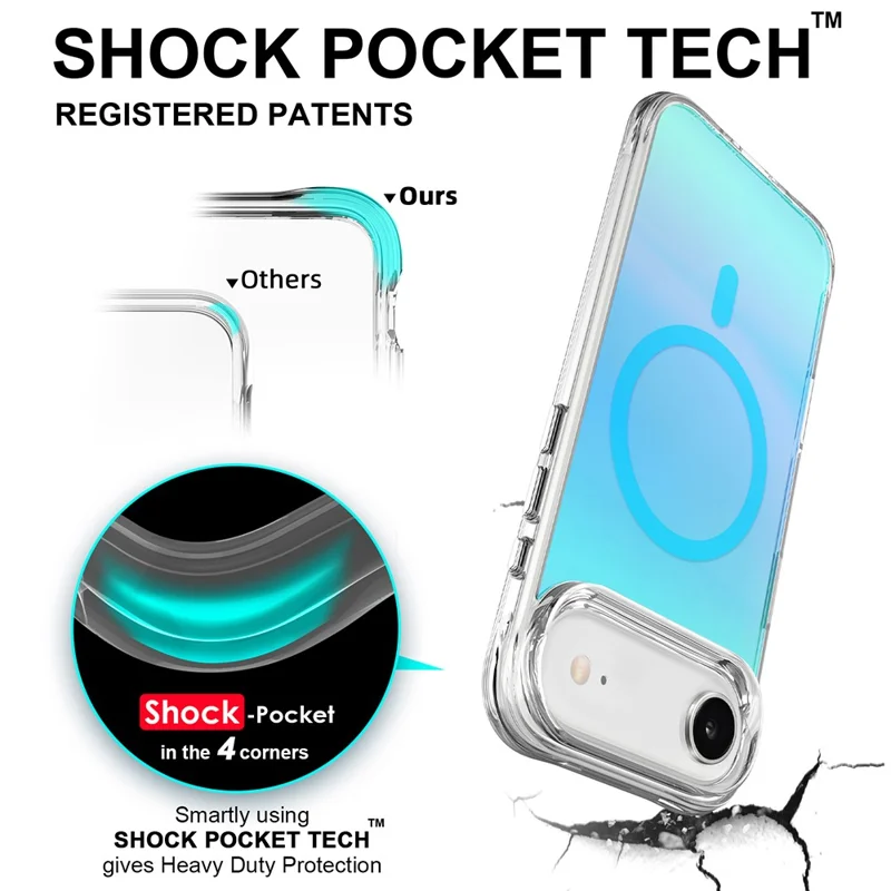 Compra al por mayor de funda para iPhone Air compatible con MagSafe, revestimiento de TPU y PC electrochapado - Azul