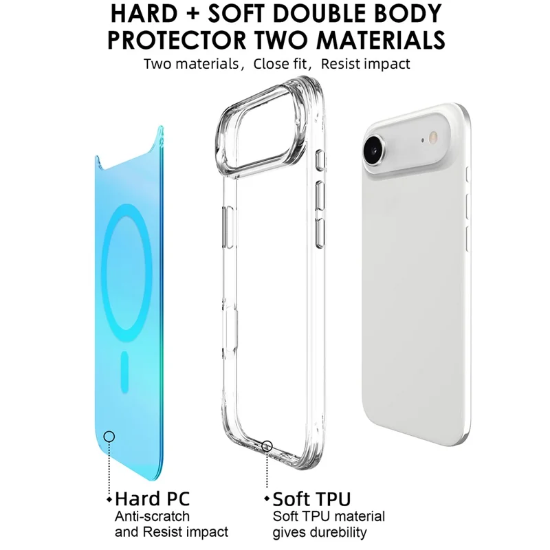 Compra al por mayor de funda para iPhone Air compatible con MagSafe, revestimiento de TPU y PC electrochapado - Azul