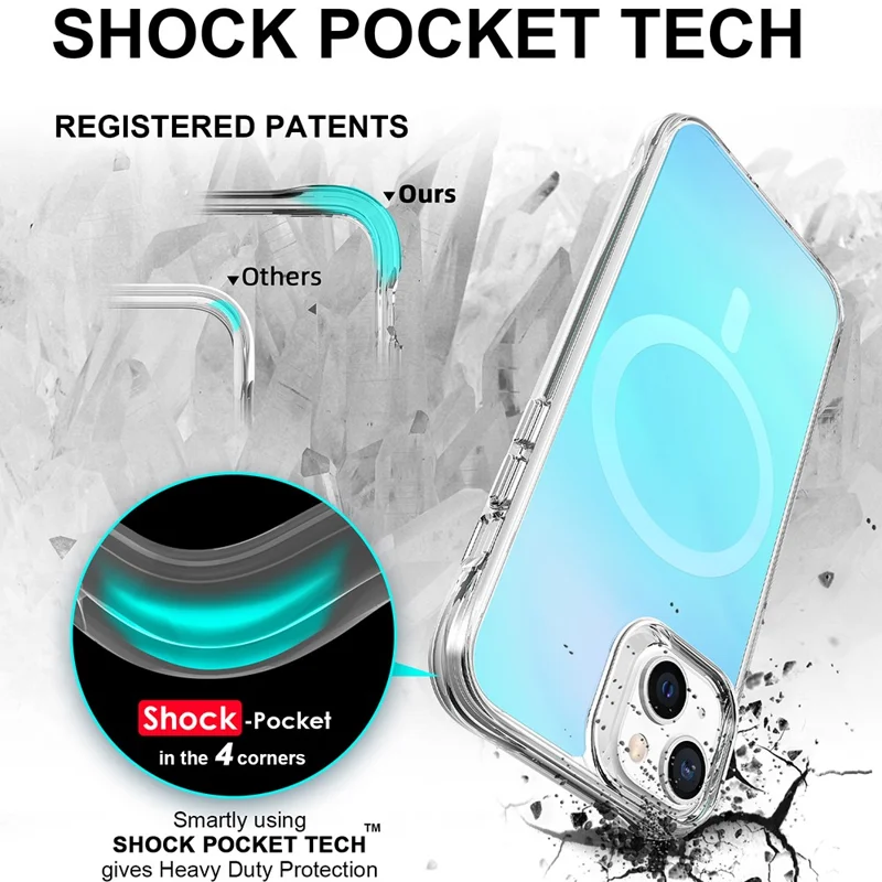 Compra em Massa para Capa Compatível com iPhone 14 MagSafe Eletroplatada TPU + Capa de Telefone PC