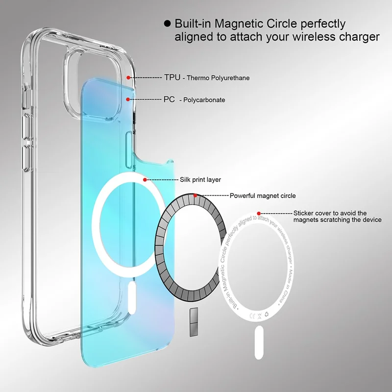 Compra em Massa para Capa Compatível com iPhone 14 MagSafe Eletroplatada TPU + Capa de Telefone PC