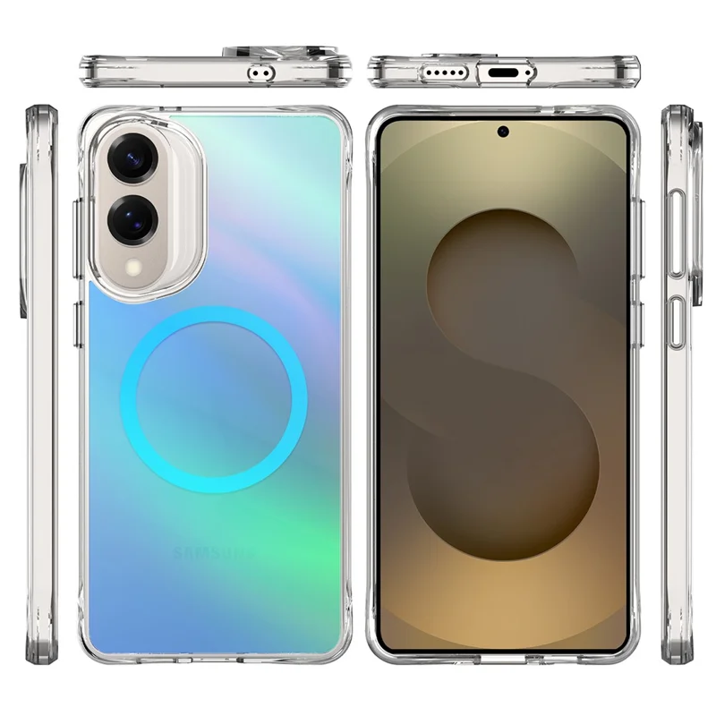 Compra al por mayor de la funda para Samsung Galaxy S25 Edge compatible con MagSafe Electroplated TPU + Cubierta de teléfono de PC - Azul