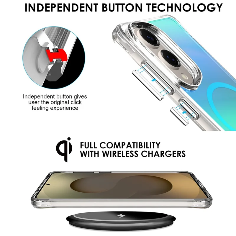 Compra al por mayor de la funda para Samsung Galaxy S25 Edge compatible con MagSafe Electroplated TPU + Cubierta de teléfono de PC - Azul