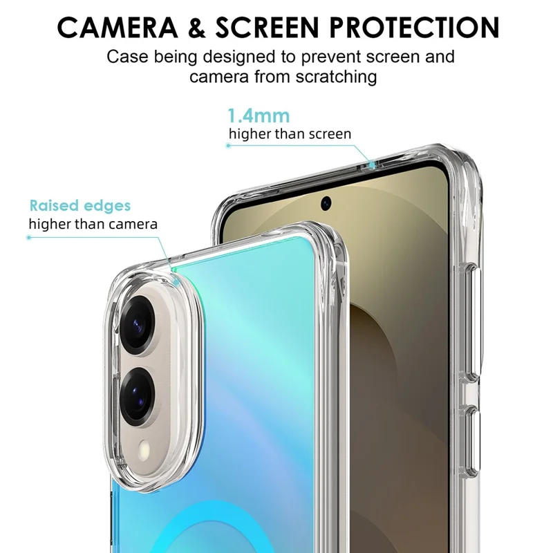 Compra al por mayor de la funda para Samsung Galaxy S25 Edge compatible con MagSafe Electroplated TPU + Cubierta de teléfono de PC - Azul