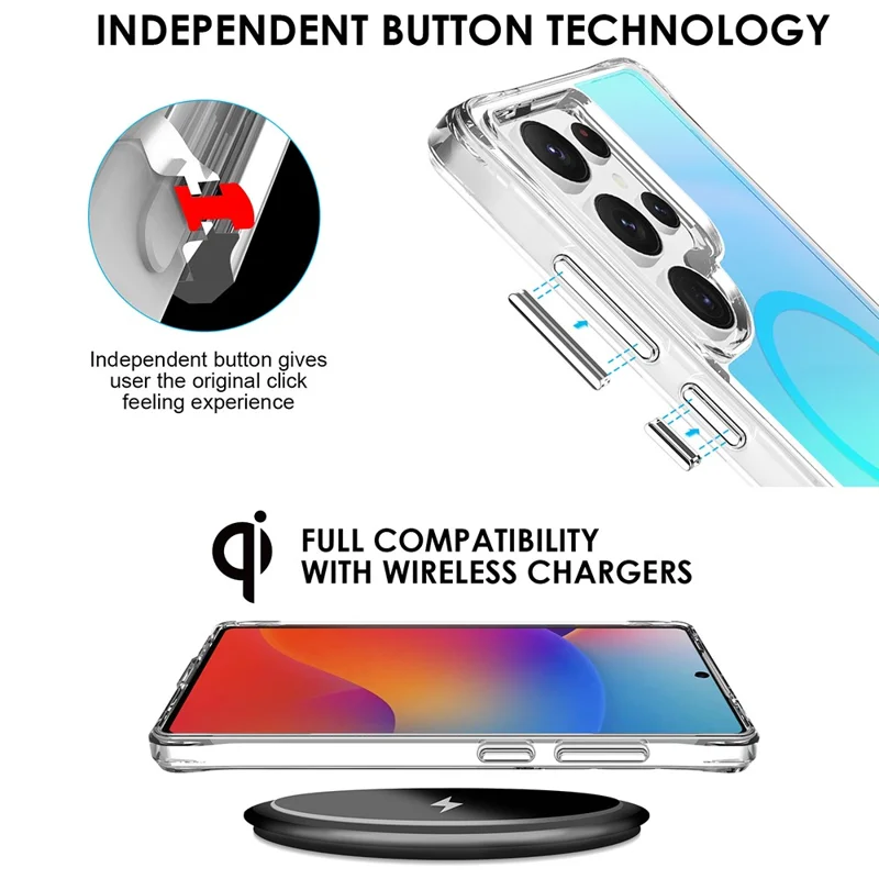 Compra al por mayor de la funda para Samsung Galaxy S25 Ultra compatible con MagSafe, de TPU electrochapado + PC - Azul