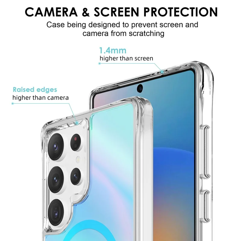 Compra al por mayor de la funda para Samsung Galaxy S25 Ultra compatible con MagSafe, de TPU electrochapado + PC - Azul