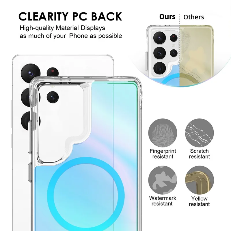 Compra al por mayor de la funda para Samsung Galaxy S25 Ultra compatible con MagSafe, de TPU electrochapado + PC - Azul