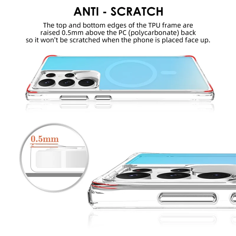 Achat en Vrac pour Étui Samsung Galaxy S24 Ultra Compatible avec MagSafe Électroplaqué TPU + Housse de Téléphone PC - Bleu