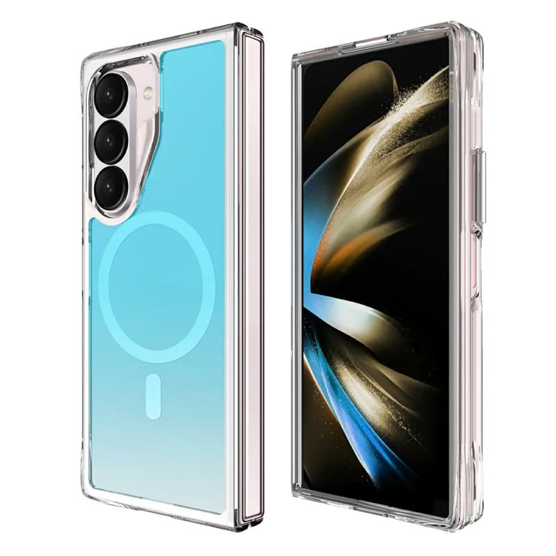 Compra al por mayor de la funda compatible con Samsung Galaxy Z Fold7 5G con MagSafe, de TPU y PC con baño electrolítico - Azul