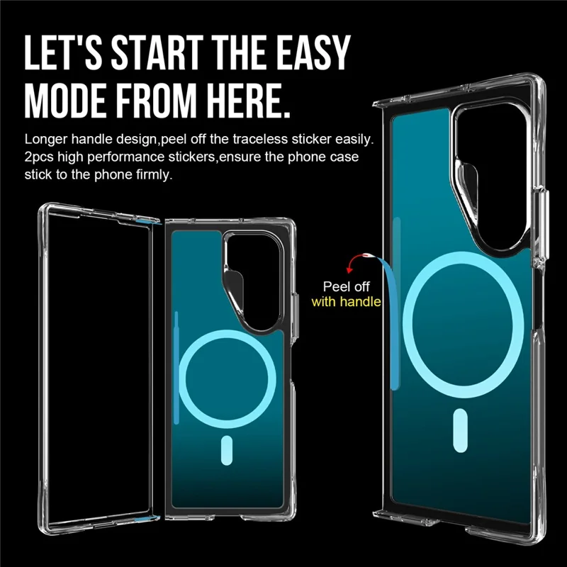 Compra al por mayor de la funda compatible con Samsung Galaxy Z Fold7 5G con MagSafe, de TPU y PC con baño electrolítico - Azul