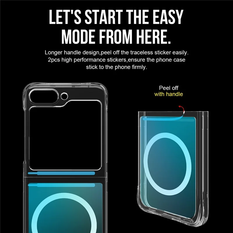 Groothandel voor Samsung Galaxy Z Flip7 FE 5G / Z Flip6 5G hoesje compatibel met MagSafe, geëlokteerd TPU + PC telefoonhoesje - Blauw