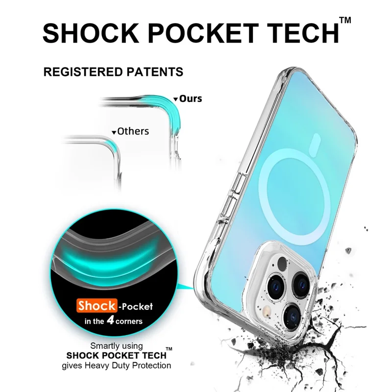 Bulk Purchasing For iPhone 13 Pro Max Case Compatible with MagSafe Electroplated TPU + PC Phone Cover - Blue