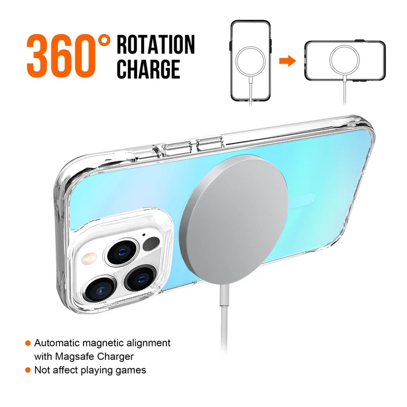 Bulk Purchasing For iPhone 13 Pro Max Case Compatible with MagSafe Electroplated TPU + PC Phone Cover - Blue