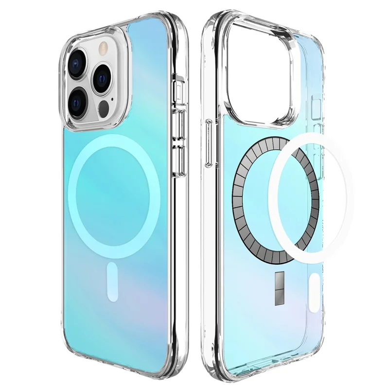 Compra a Granel para Capa de iPhone 13 Pro Compatível com MagSafe Eletroplastificada TPU + PC Capa de Telefone - Azul