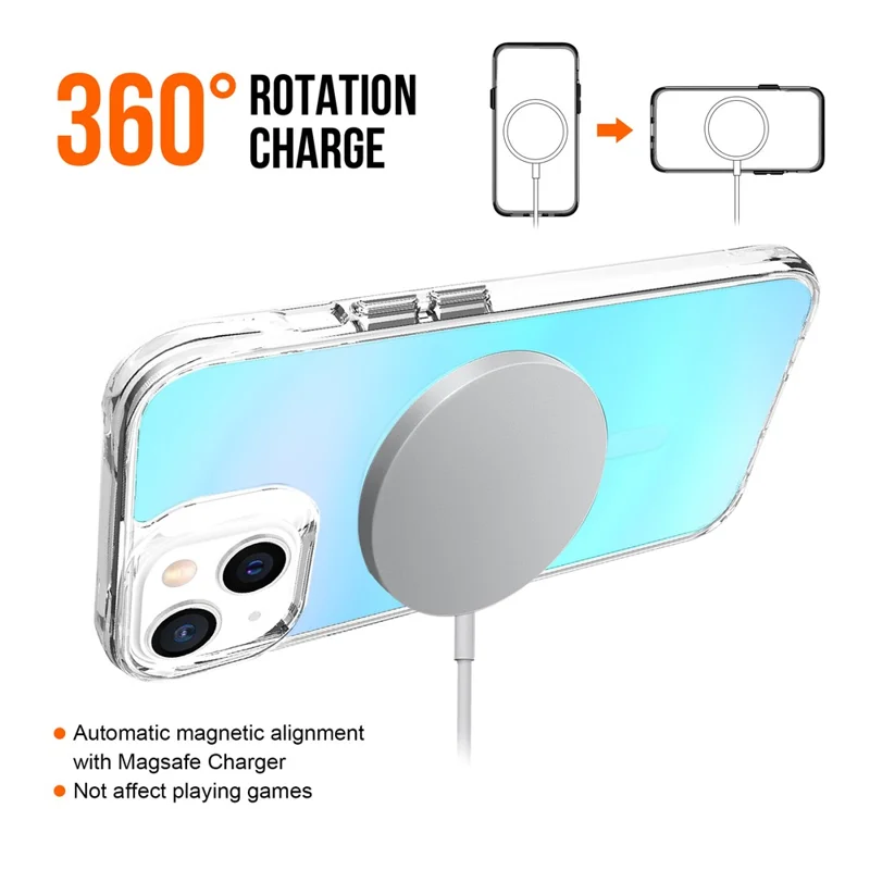 Bulk Purchasing For iPhone 13 Case Compatible with MagSafe Electroplated TPU + PC Phone Cover - Blue