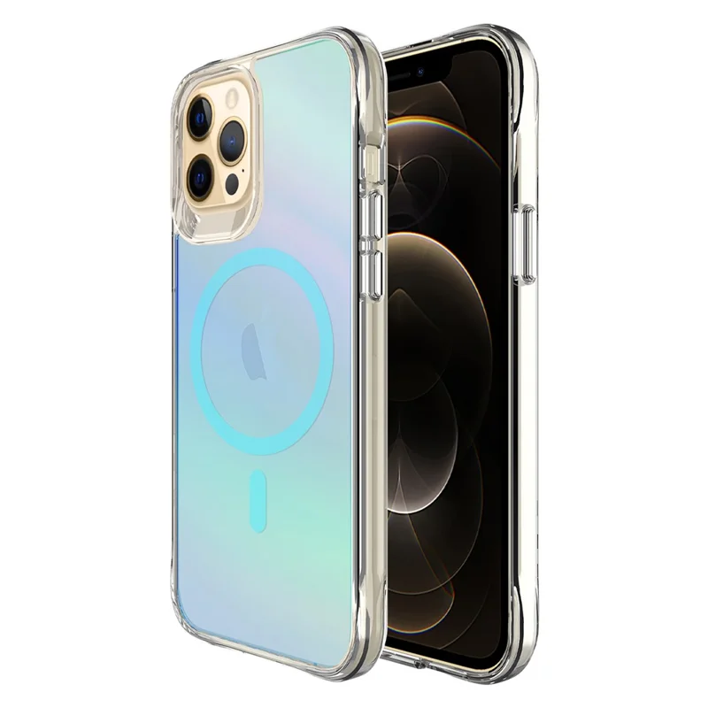 Bulk Purchasing For iPhone 12 Pro Max Case Compatible with MagSafe Electroplated TPU + PC Phone Cover - Blue