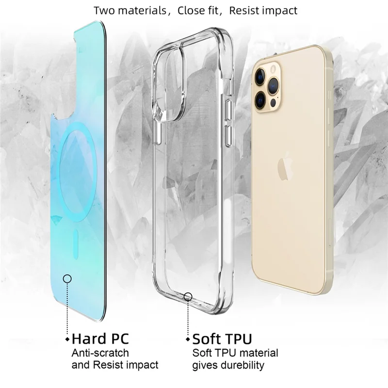 Bulk Purchasing For iPhone 12 Pro Max Case Compatible with MagSafe Electroplated TPU + PC Phone Cover - Blue