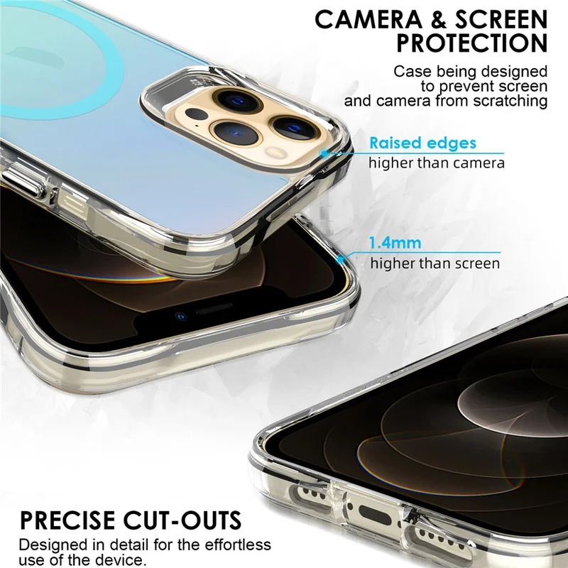 Bulk Purchasing For iPhone 12 Pro Max Case Compatible with MagSafe Electroplated TPU + PC Phone Cover - Blue