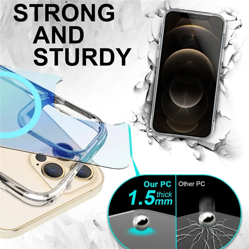 Bulk Purchasing For iPhone 12 Pro Max Case Compatible with MagSafe Electroplated TPU + PC Phone Cover - Blue