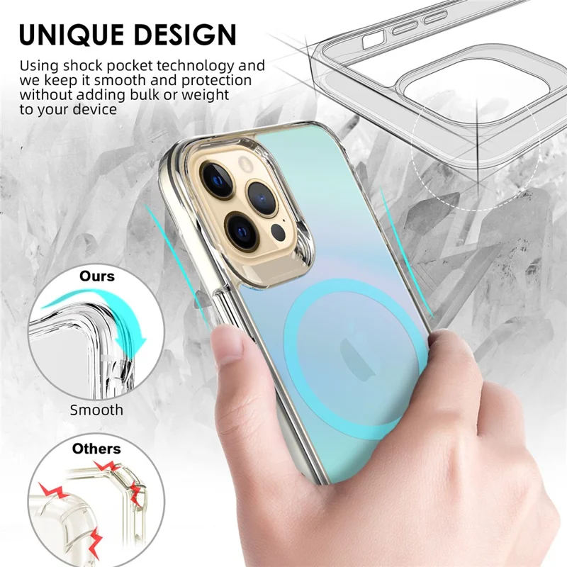 Bulk Purchasing For iPhone 12 / 12 Pro Case Compatible with MagSafe Electroplated TPU + PC Phone Cover - Blue