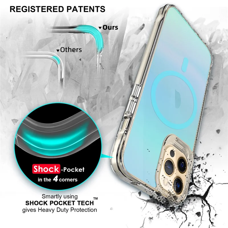 Bulk Purchasing For iPhone 12 / 12 Pro Case Compatible with MagSafe Electroplated TPU + PC Phone Cover - Blue