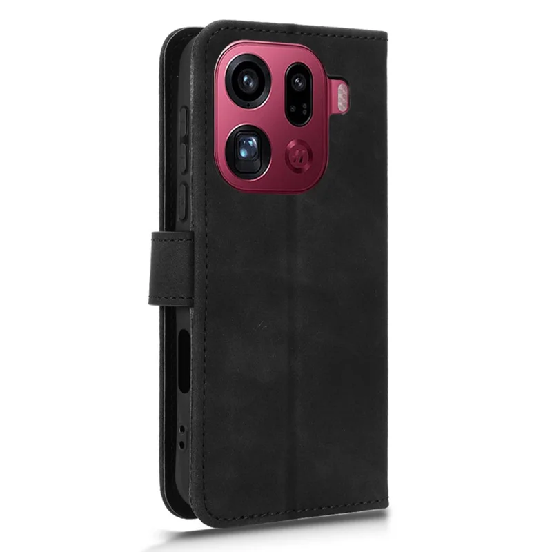 Per Oppo Find X9 Pro 5G Custodia in Pelle Sensazione Antiscivolo Portafoglio Flip Cover per Telefono - Nero