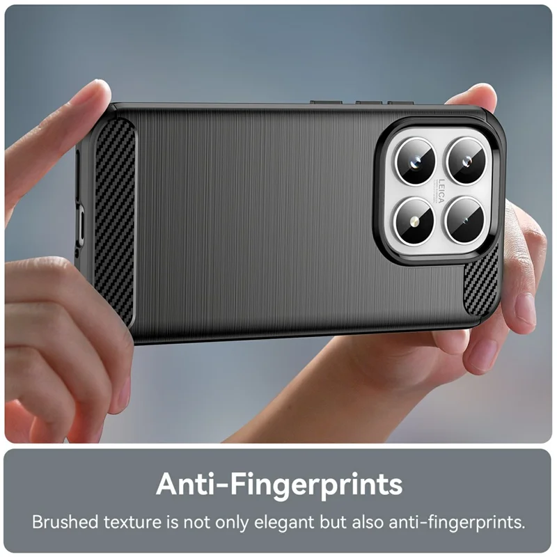 For Xiaomi 17 Case Protective Phone Cover Carbon Fiber Texture Brushed - Black