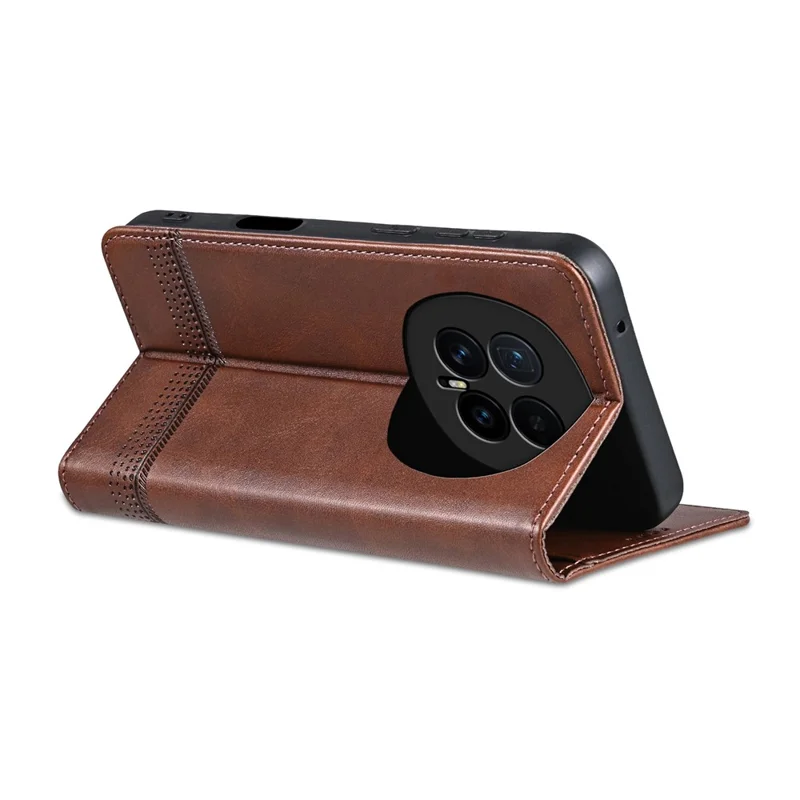AZNS For Honor Magic8 5G Funda de Cartera de Cuero de Vaca con Textura PU - Café