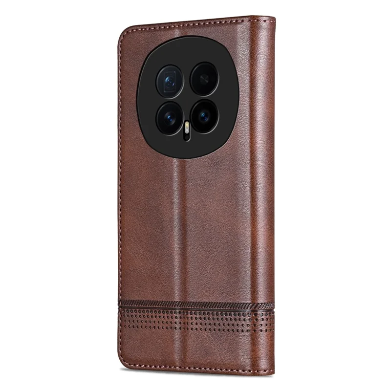 AZNS For Honor Magic8 5G Funda de Cartera de Cuero de Vaca con Textura PU - Café