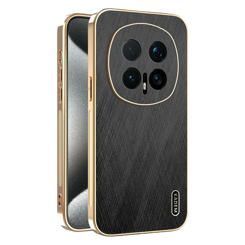 KADEM til Honor Magic8 Pro 5G hylster med elektropladering og silketekstur i PU + TPU bagside - Sort